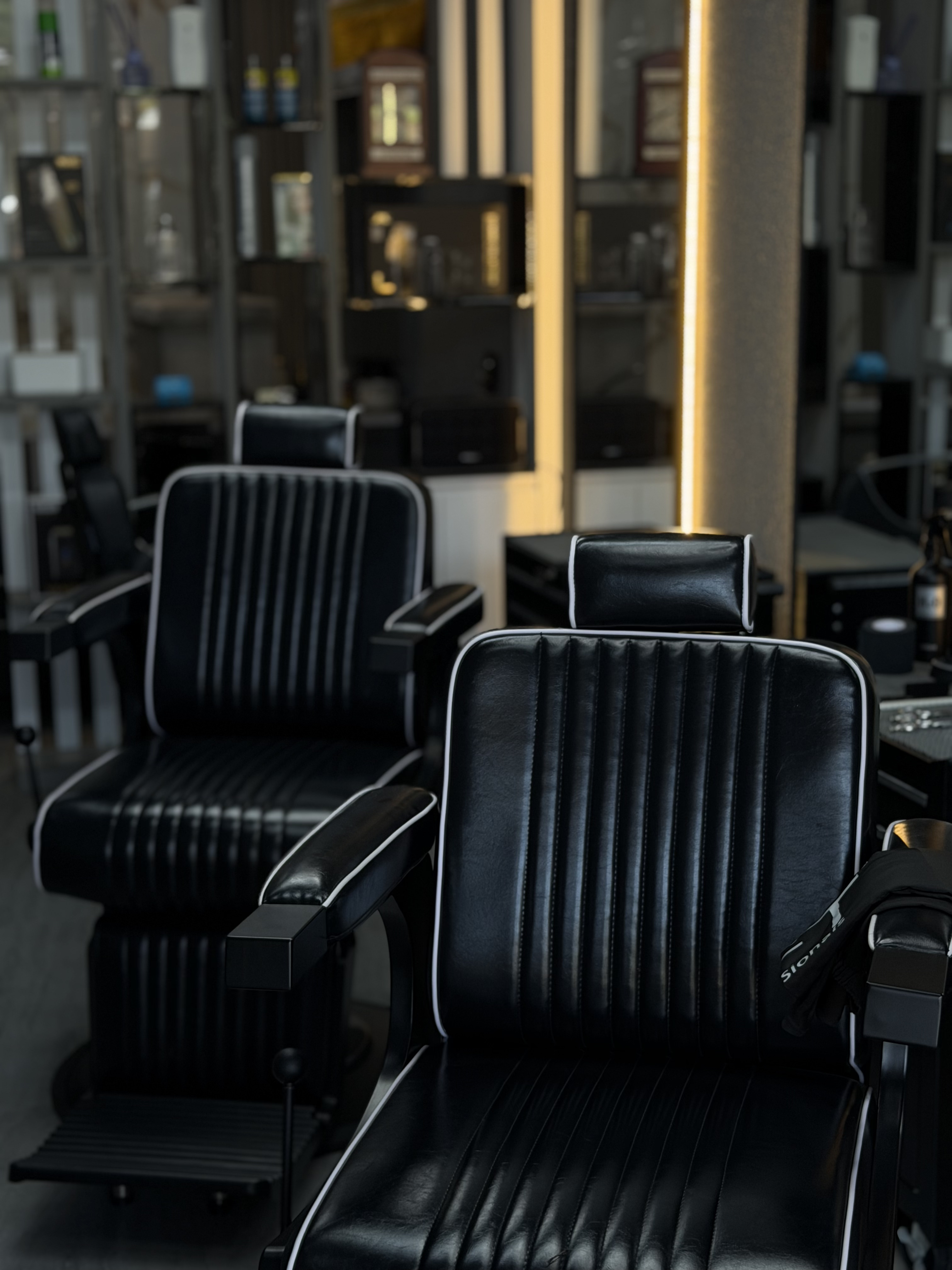 Triple Line Barbershop interior in Canggu